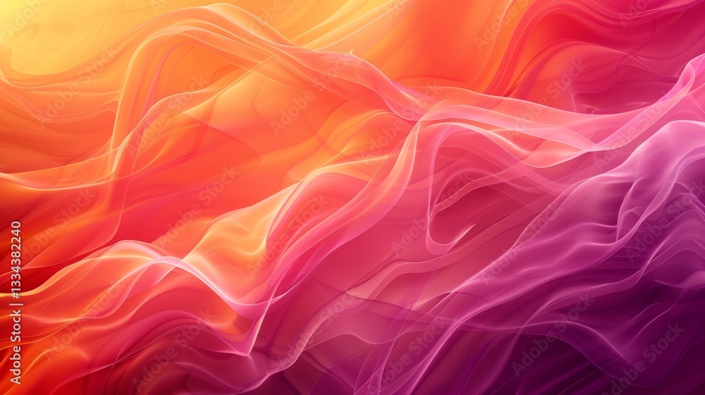 Abstract flowing color gradient background with smooth wave-like structures, transitioning from yellow and orange to red, pink, and purple hues for vibrant presentation templates Abstract flowing color gradient background with smooth wave-like structures, transitioning from yellow and orange to red, pink, and purple hues for vibrant presentation templates