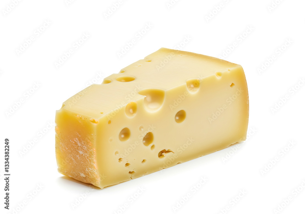 A wedge of Appenzeller cheese with a firm texture and a smooth, slightly creamy surface. Isolated on a white background. A wedge of Appenzeller cheese with a firm texture and a smooth, slightly creamy surface. Isolated on a white background.