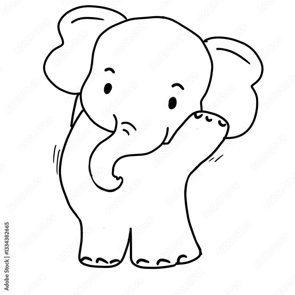 Obraz premium Elephant hand drawn 