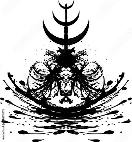 Abstrakte Vektorgrafik - Symmetrische Symbolik - Kultur und Glaube