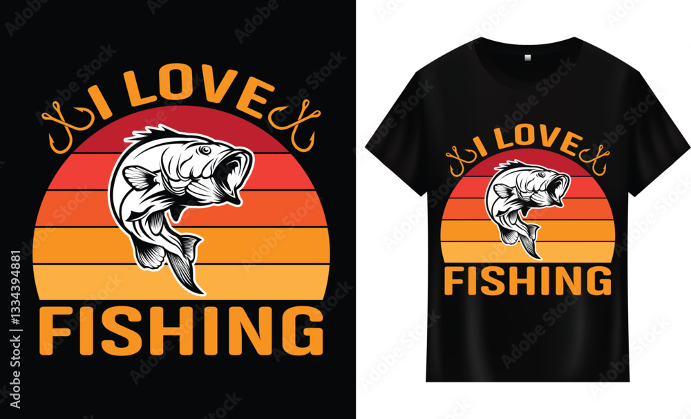 Fototapeta premium Fishing T-Shirt Design