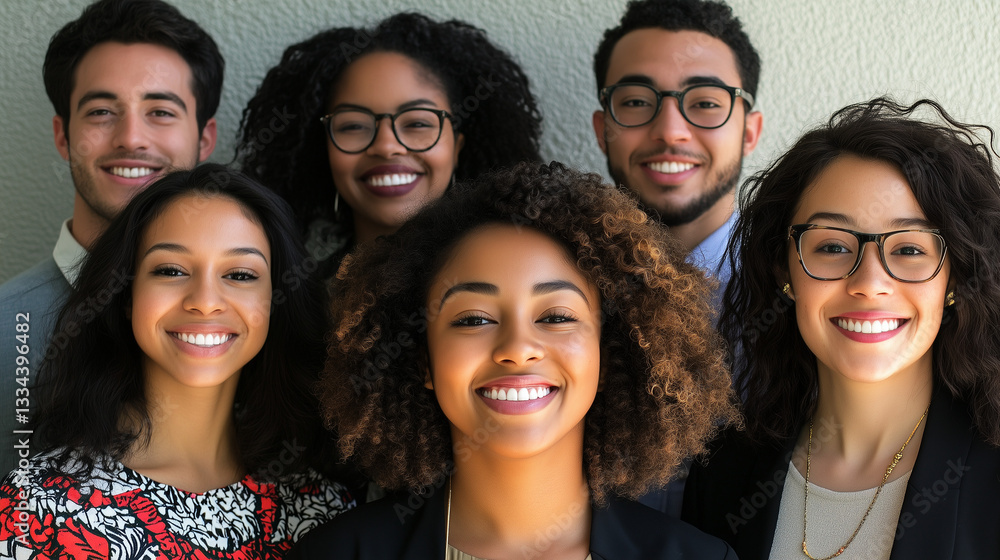 Diverse group of multicultural individuals, warm and inclusive atmosphere.