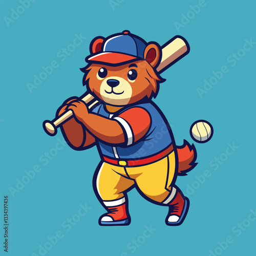 Cartoon illustration of a baseball player holding a ball