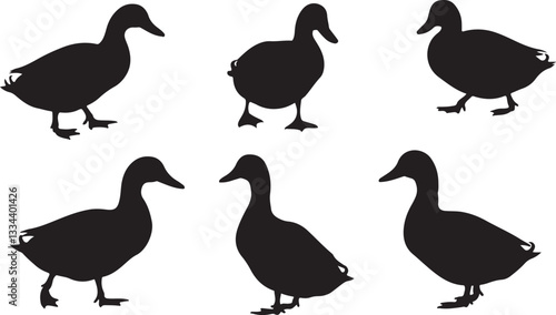 duck vector art illustration silhouette