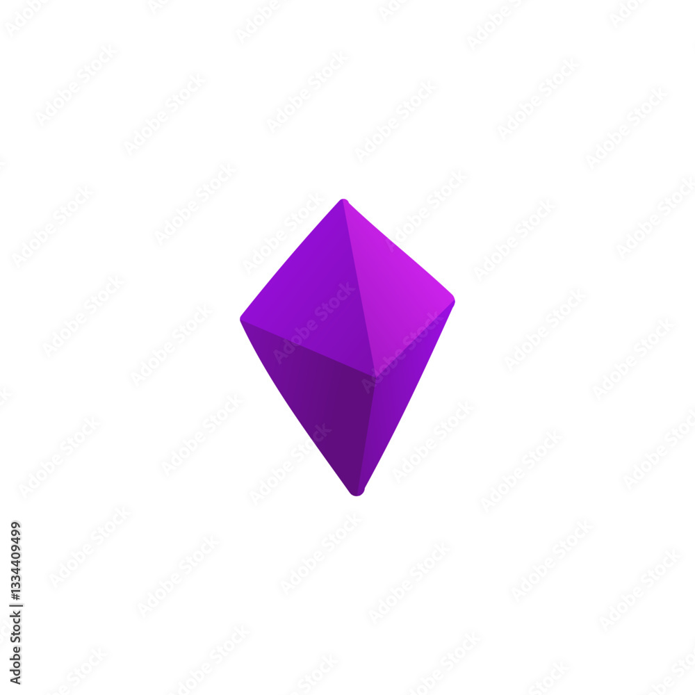 A colorful hand drawn 3D geometric crystal with sharp edges, a purple prism, and diamond-like polygonal shapes, designed in a minimalistic style for math education and creative learning. A colorful hand drawn 3D geometric crystal with sharp edges, a purple prism, and diamond-like polygonal shapes, designed in a minimalistic style for math education and creative learning.