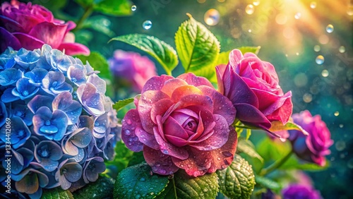 Breathtaking Hydrangea Rose Bouquet - Stunning Floral Arrangement