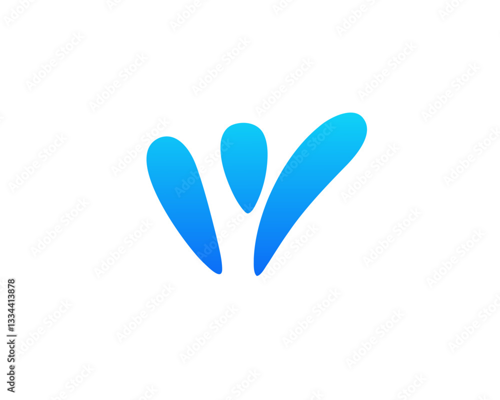A blue gradient symbol displays three shapes in a simple and clean design on a white background. A blue gradient symbol displays three shapes in a simple and clean design on a white background.