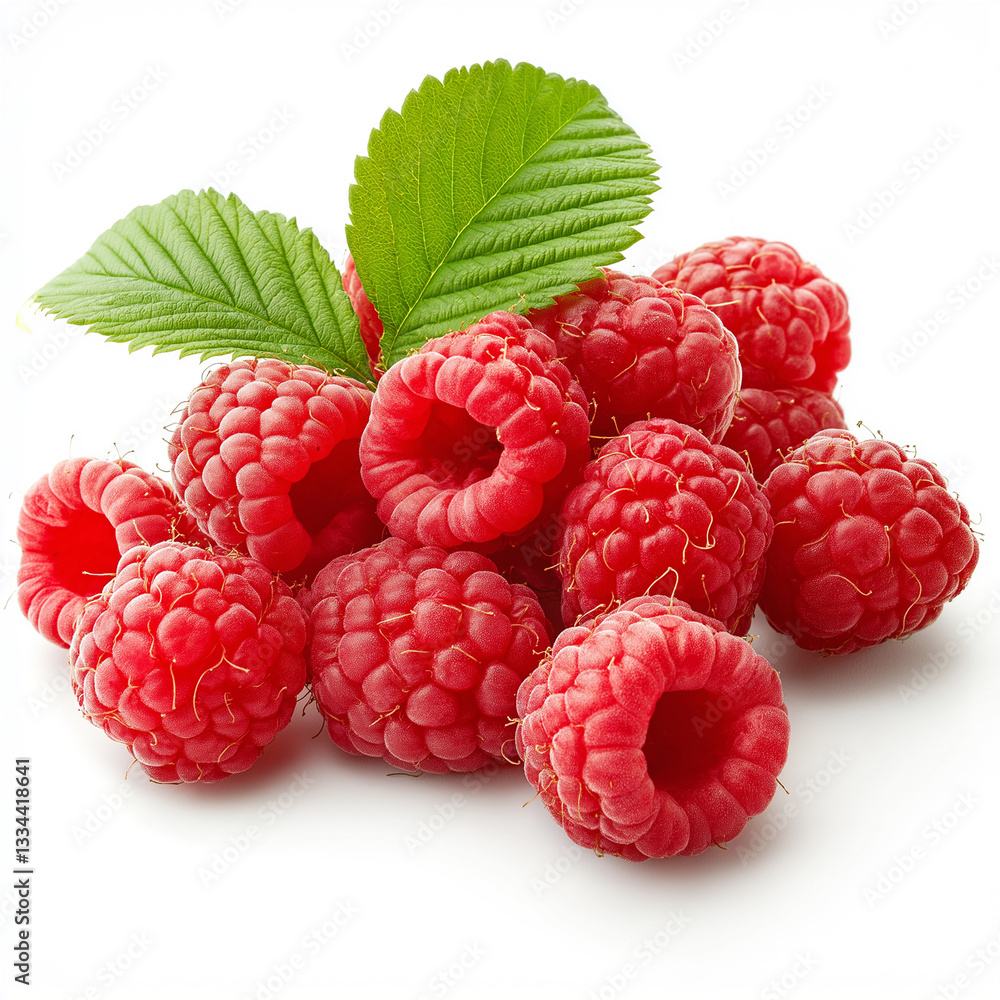 fresh raspberries, Isolated on white Background. fresh raspberries, Isolated on white Background.