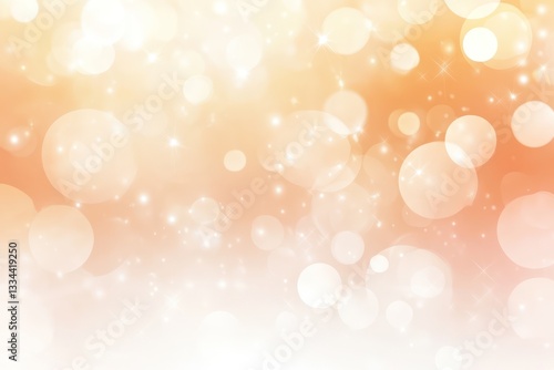 Abstract orange and white bokeh background, lights, sparkles, festive
