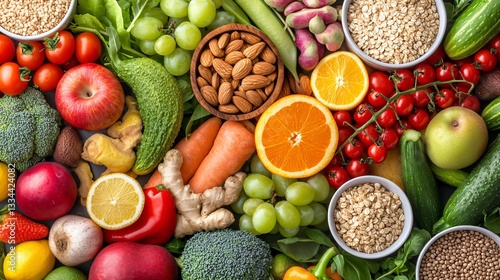 Wallpaper Mural Vibrant fresh produce assortment, colorful fruits and vegetables arranged neatly, healthy eating theme with ample copy-space. Torontodigital.ca