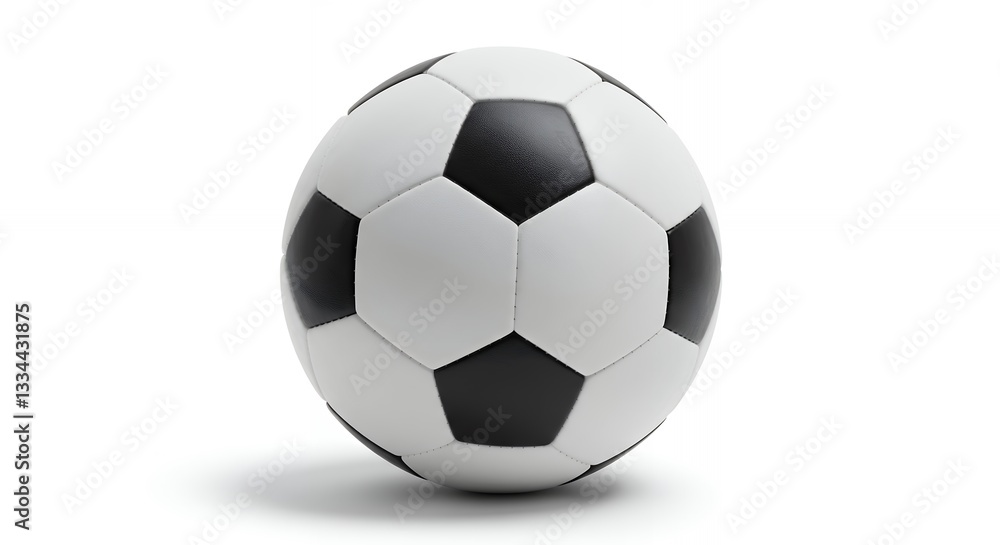 Fototapeta premium Isolated Soccer Ball with Classic Design on White Background for Sports