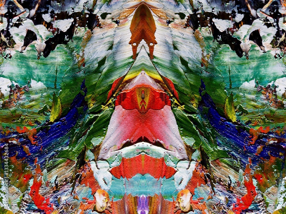 Fototapeta premium Abstract art background . Hand painting artwork on canvas .