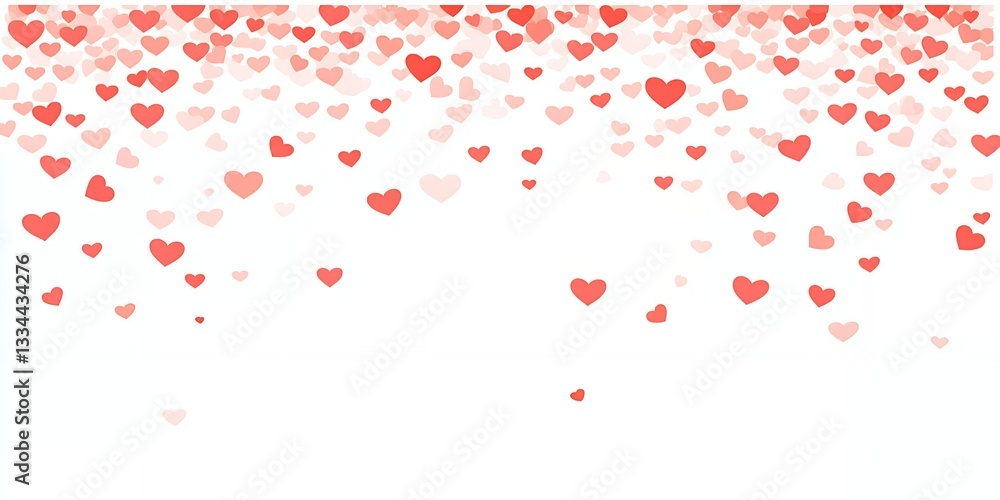Romantic Red Heart Confetti Background Valentine s Day Love Celebration Design Romantic Red Heart Confetti Background Valentine s Day Love Celebration Design