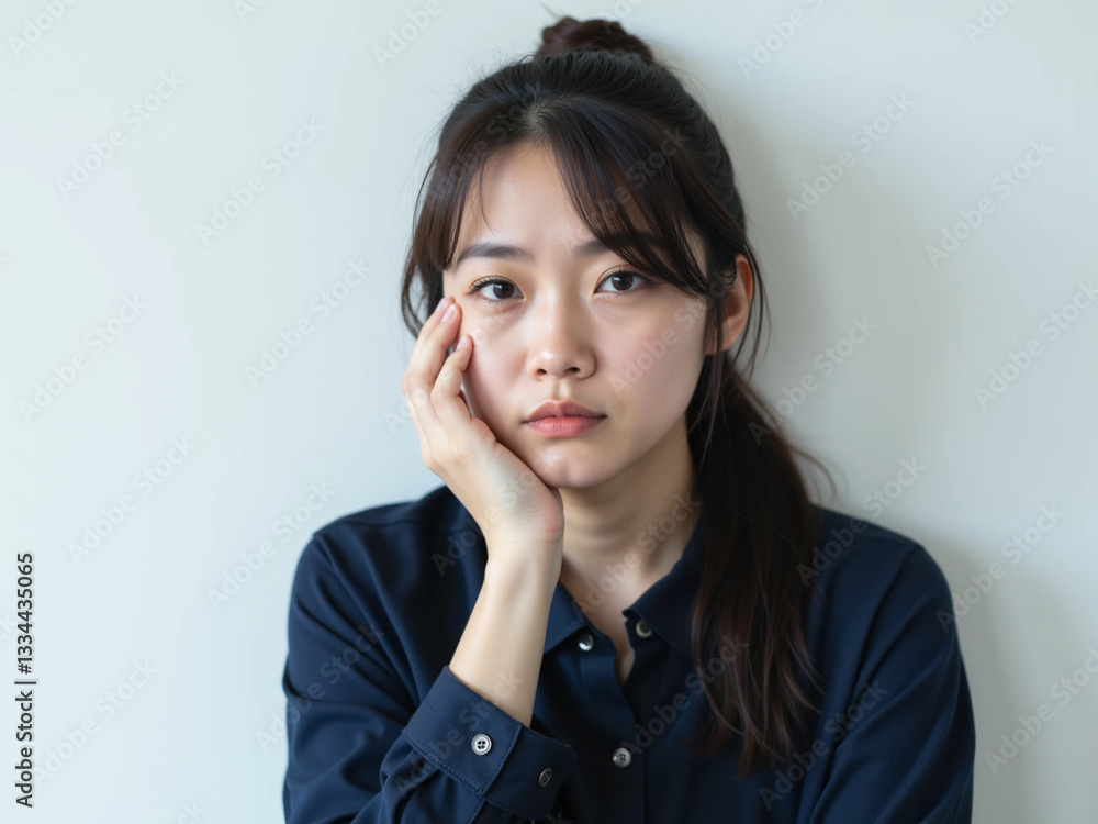 Young Woman Thoughtfully Posing – Casual Studio Portrait with Soft Expression
Young Woman Thoughtfully Posing – Casual Studio Portrait with Soft Expression