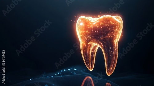 A tooth with internal visible structure. Medical reference, science background concept