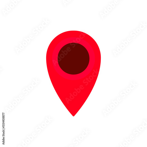 Free Download A bold, red location pin icon used to represent navigation, important areas, or geographical direction. - GFXLoad