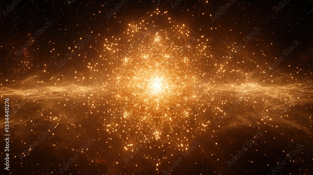 Naklejka premium Stunning Abstract Cosmic Background with Bright Stars and Glowing Energy Effects in Space