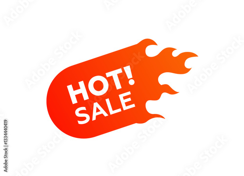Eye-catching hot sale sign with flames perfect for attracting buyers looking for great deals.
