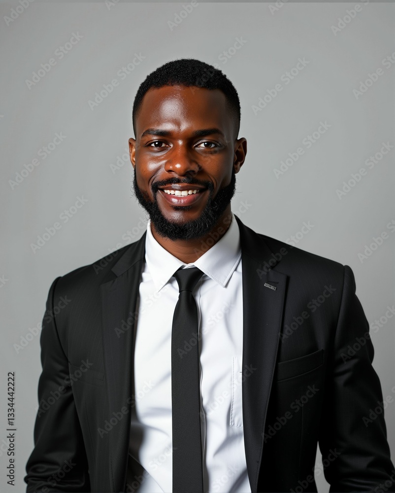 A smiling man in a formal suit with a tie, posing against a neutral background, conveying professionalism and confidence. A smiling man in a formal suit with a tie, posing against a neutral background, conveying professionalism and confidence.