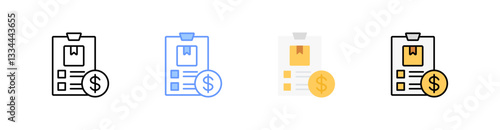 Budgeting Multistyle Icon Sheet