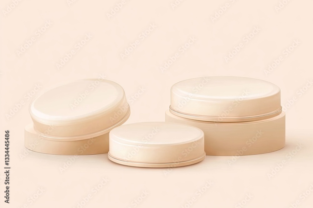 Cream jars on pedestals Cream jars on pedestals