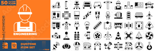 Engineering Duotone Editable Icons set