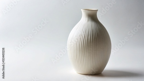 Elegant White Ceramic Vase Studio Product Photography