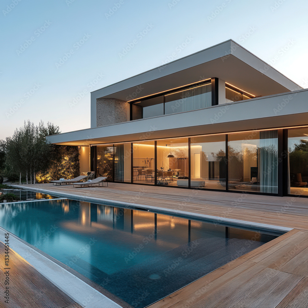 Fototapeta premium modern building with pool