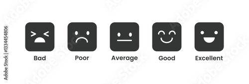 Pain scale user interface elements - Medical measurement survey to rate amount of pain. Vector illustration