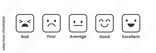 Pain scale user interface elements - Medical measurement survey to rate amount of pain. Vector illustration