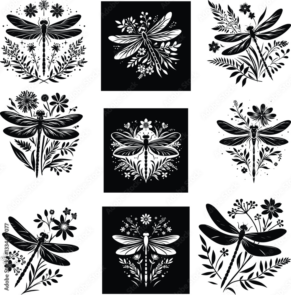 Dragonfly Flowers Svg Bundle,Dragonfly Png File Dragonfly Flowers Svg Bundle,Dragonfly Png File