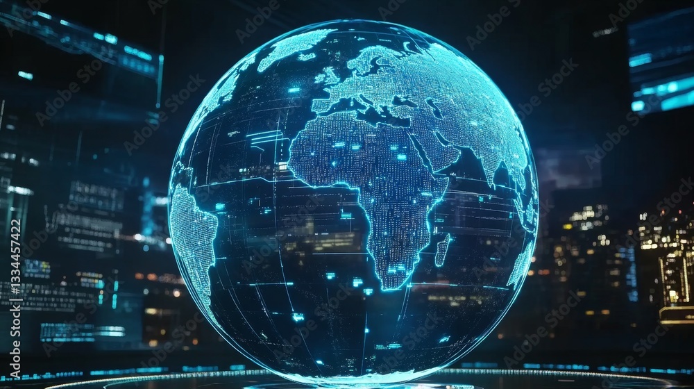 Illuminated global dist gigapixel showcase futuristic expo digital art installation urban environment observer's perspective high-tech innovation Illuminated global dist gigapixel showcase futuristic expo digital art installation urban environment observer's perspective high-tech innovation