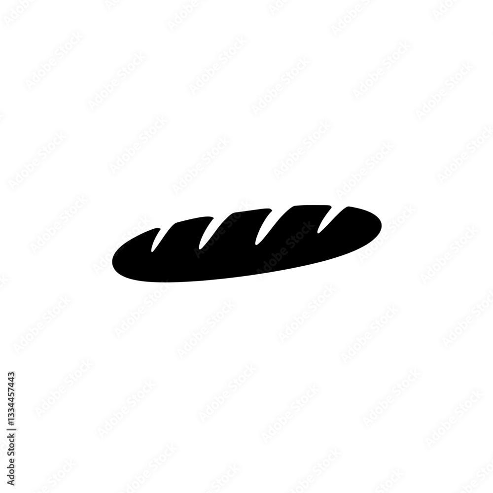 Artisan Bread Icon: A bold, minimalist representation of a classic loaf of bread, perfect for culinary designs. Artisan Bread Icon: A bold, minimalist representation of a classic loaf of bread, perfect for culinary designs.