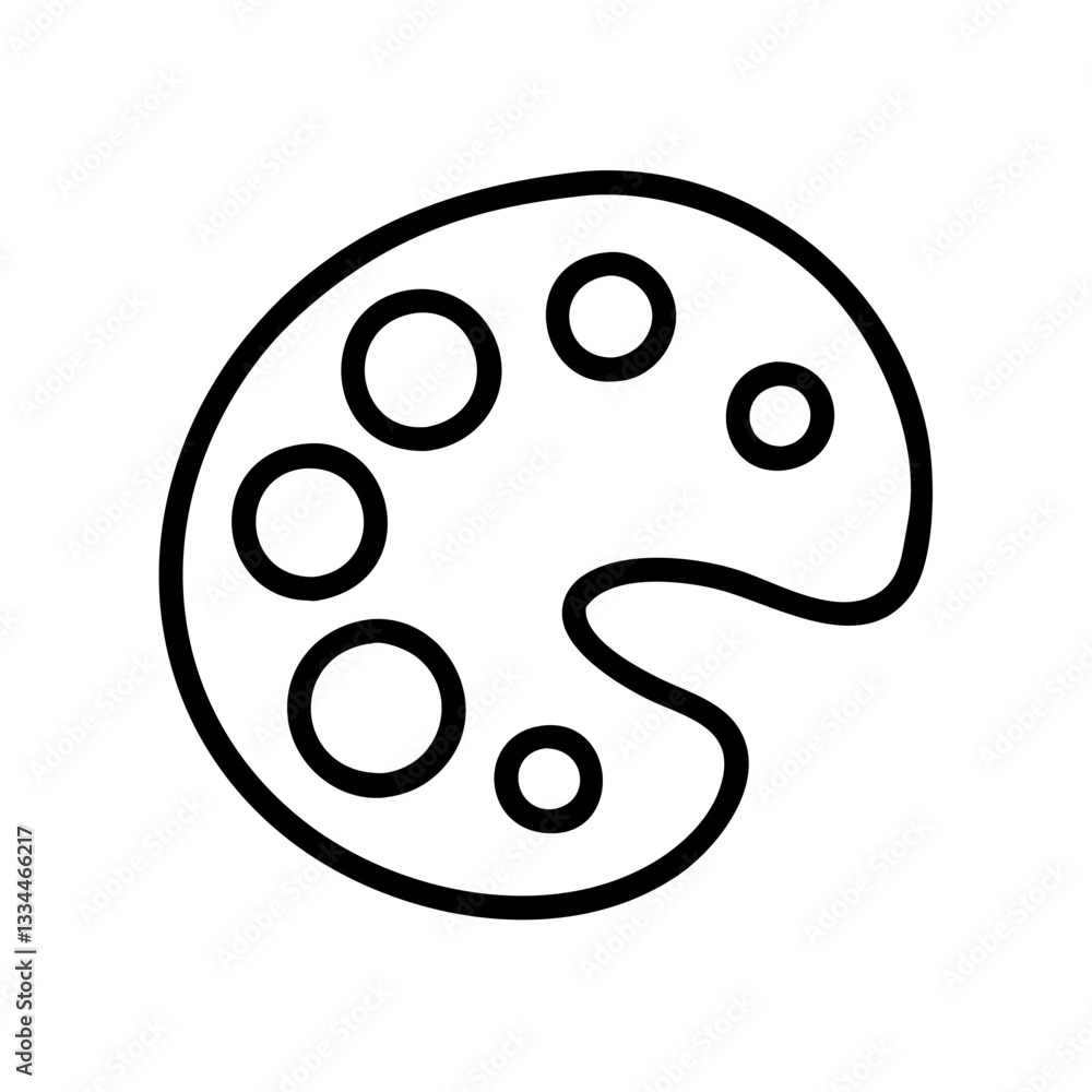 Artist palette icon in black outline style Artist palette icon in black outline style