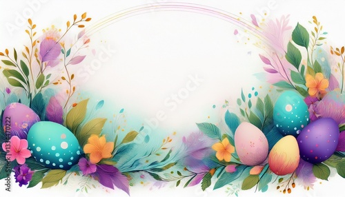 abstract border frame of colorful easter holiday concept background with copy space
