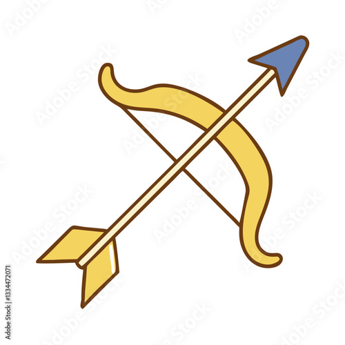 Sagittarius zodiac sign bow and arrow icon in color