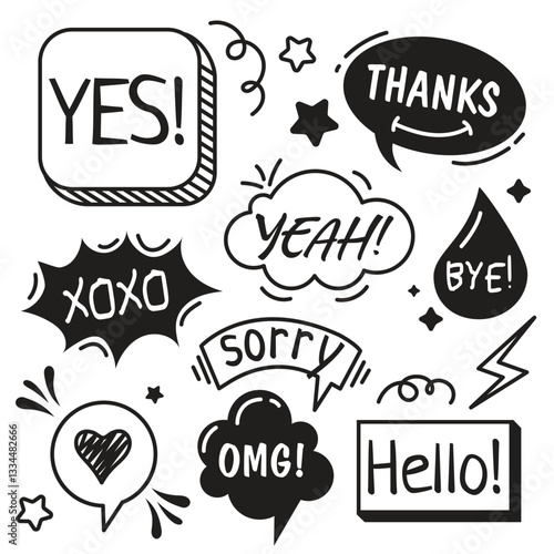 phrases wishes greetings set with line and spots