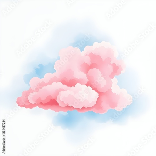 pink cloud watercolor painting