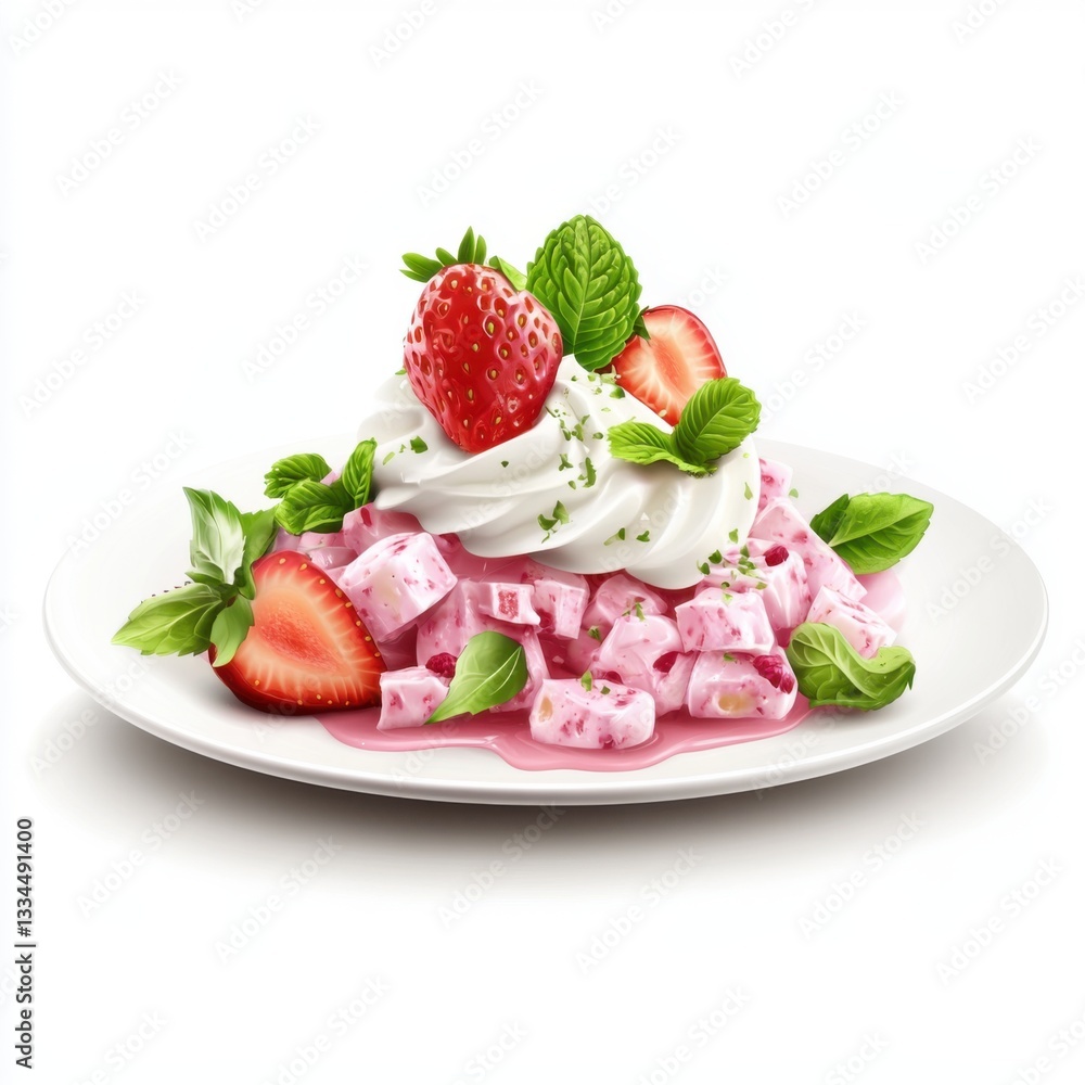 Close-up food photography delicious strawberry dessert recipe Close-up food photography delicious strawberry dessert recipe
