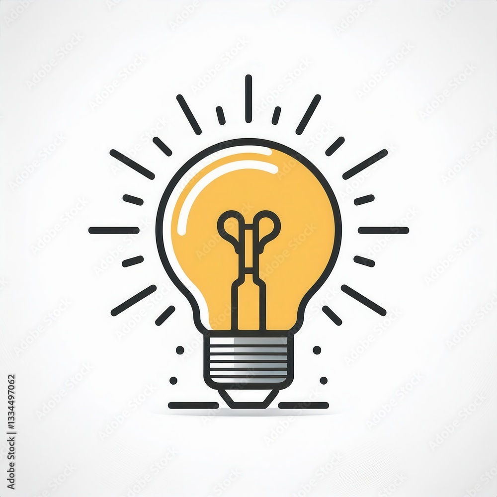 an illuminated light bulb, symbolizing a new idea and innovation an illuminated light bulb, symbolizing a new idea and innovation