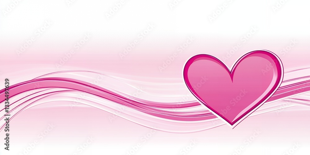 Pink Heart Abstract Background Romantic Valentine s Day Design with Elegant Swirls and Curves Pink Heart Abstract Background Romantic Valentine s Day Design with Elegant Swirls and Curves