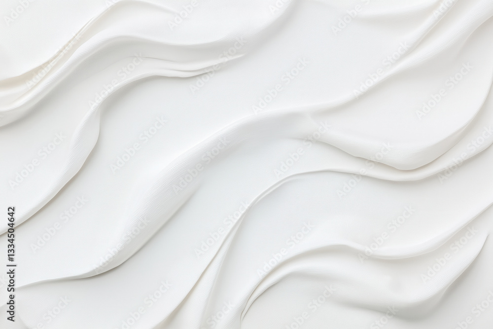 Obraz premium Modern White Background with Soft Flowing Waves and Subtle Shadows