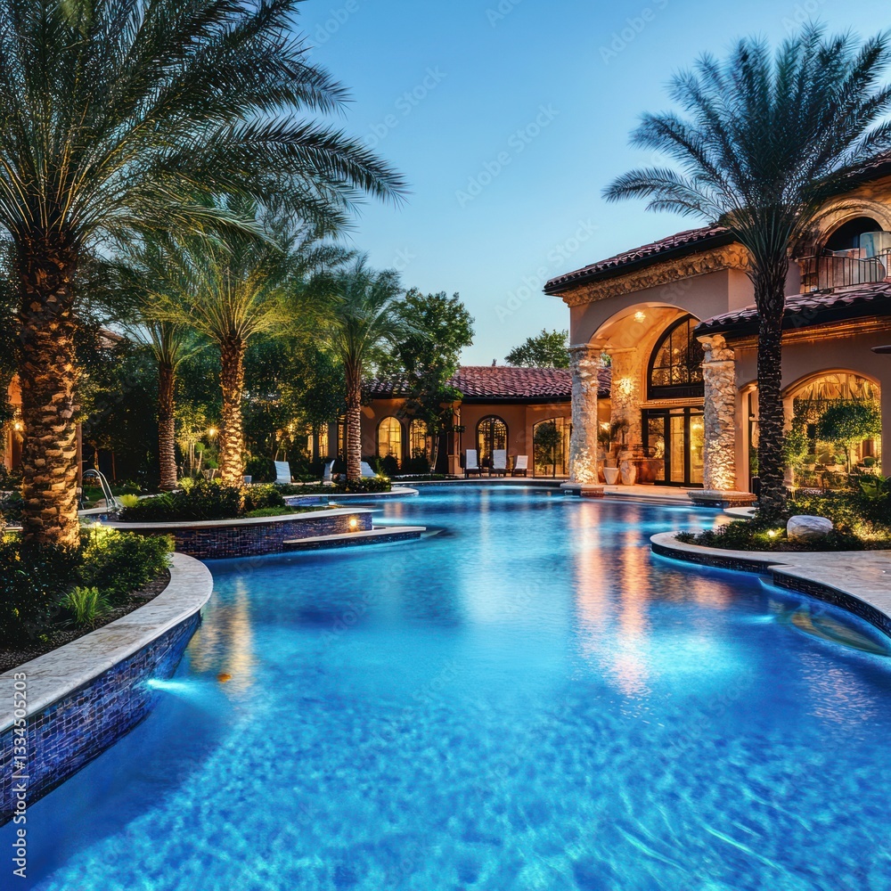 Fototapeta premium Resort-style luxury pool