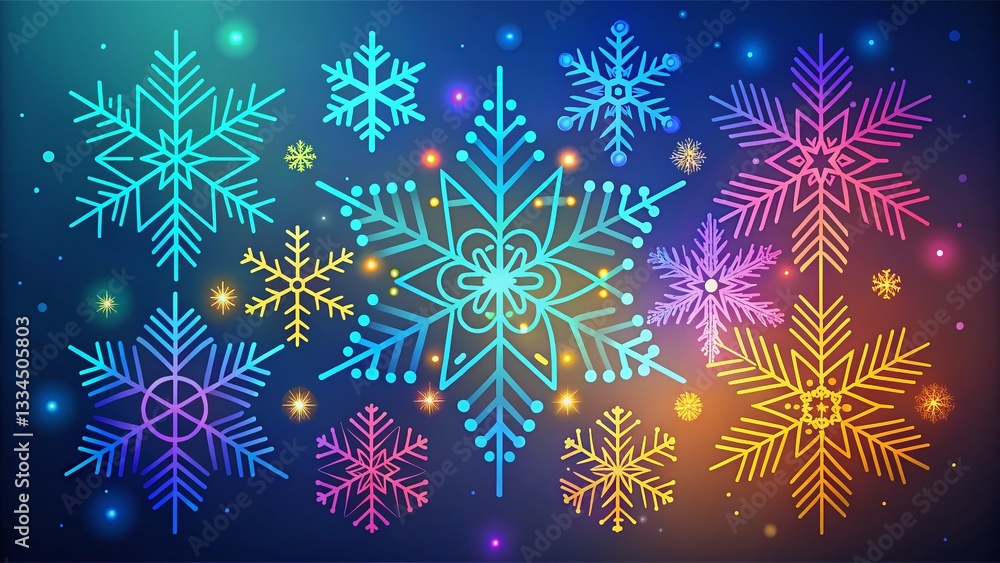 Linear Snowflake Designs: Geometric Winter Nature Line Art for Logos & Stickers Linear Snowflake Designs: Geometric Winter Nature Line Art for Logos & Stickers