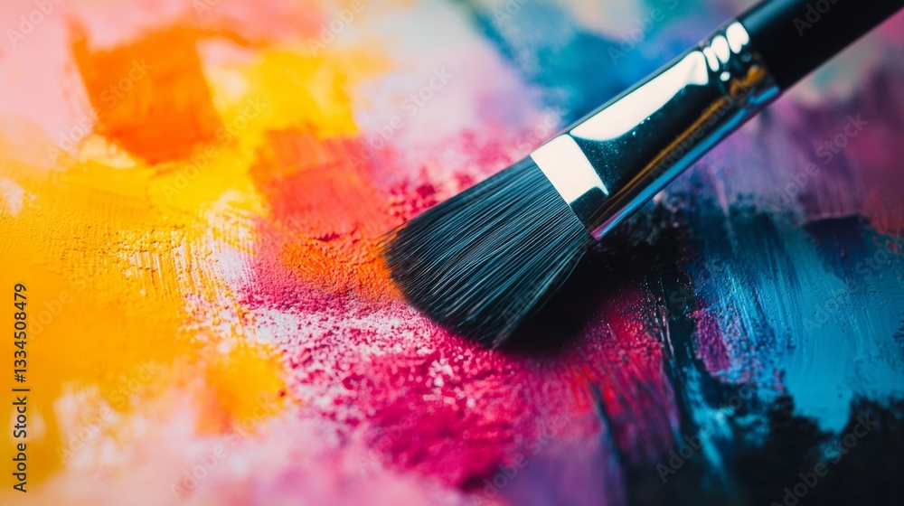 Obraz premium Artistic paintbrush strokes on a colorful canvas