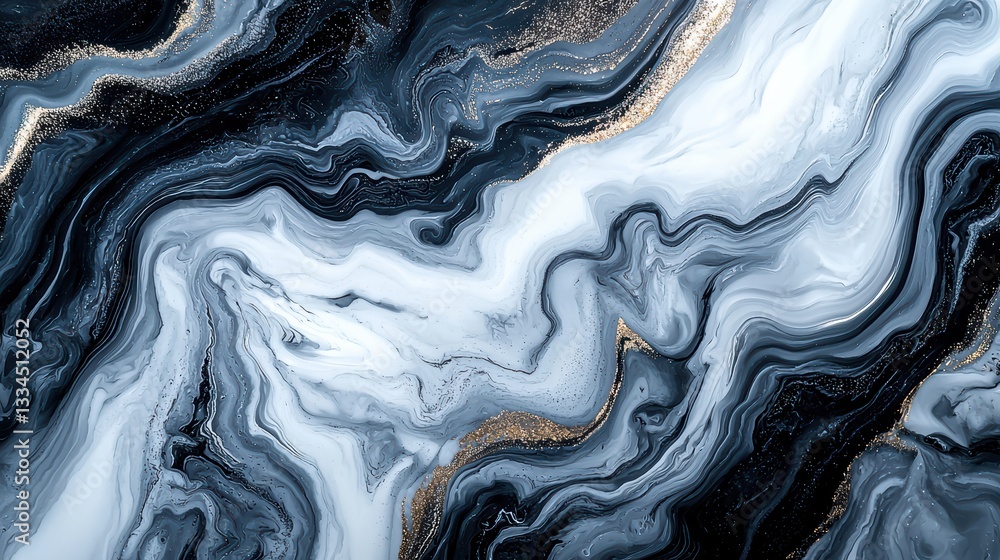 Obraz premium Luxurious abstract marble texture with flowing silver veins