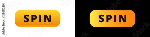 A vibrant yellow spin button featuring bold black text in a smooth rounded rectangle shape.