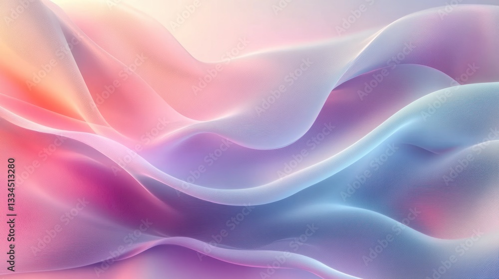 Obraz premium Abstract Flowing Shapes with Soft Pastel Colors and Modern Minimalist Design