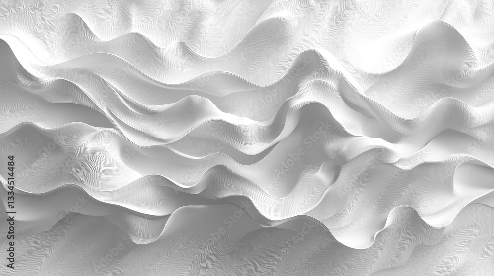 Obraz premium Abstract White Waves Texture with Elegant Curves and Fluid Lines for Modern Design Projects