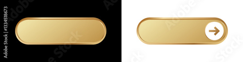 Golden oval button featuring arrow on one side, shown with black and white contrast.